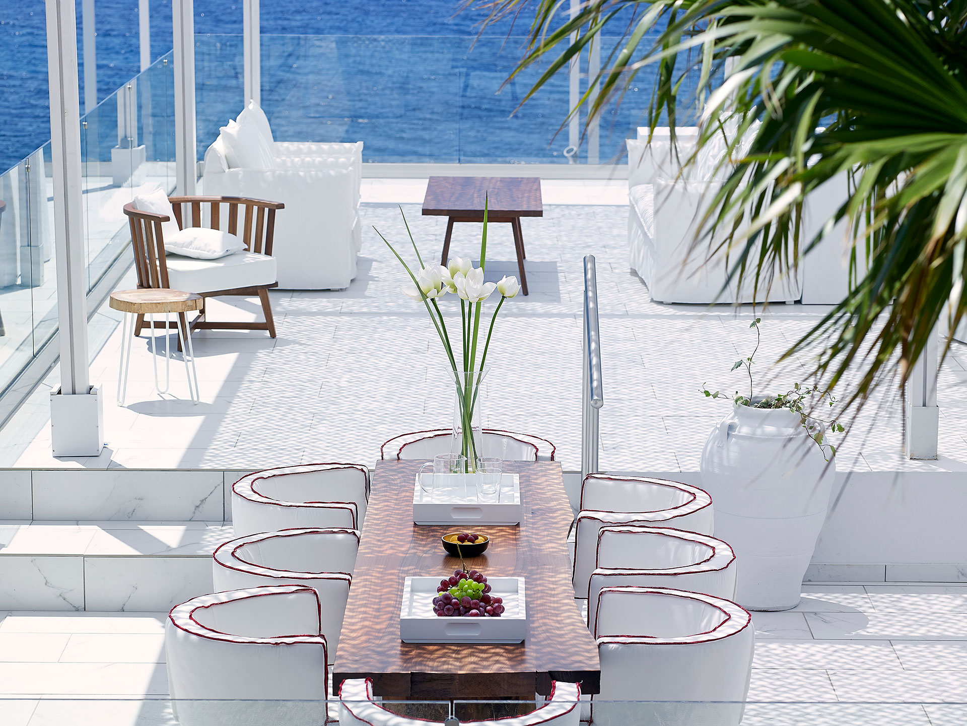 
Decorated lounge table and chairs