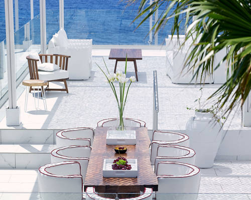Decorated lounge table and chairs