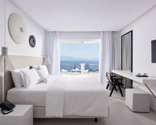 Double bed room and view of the balcony