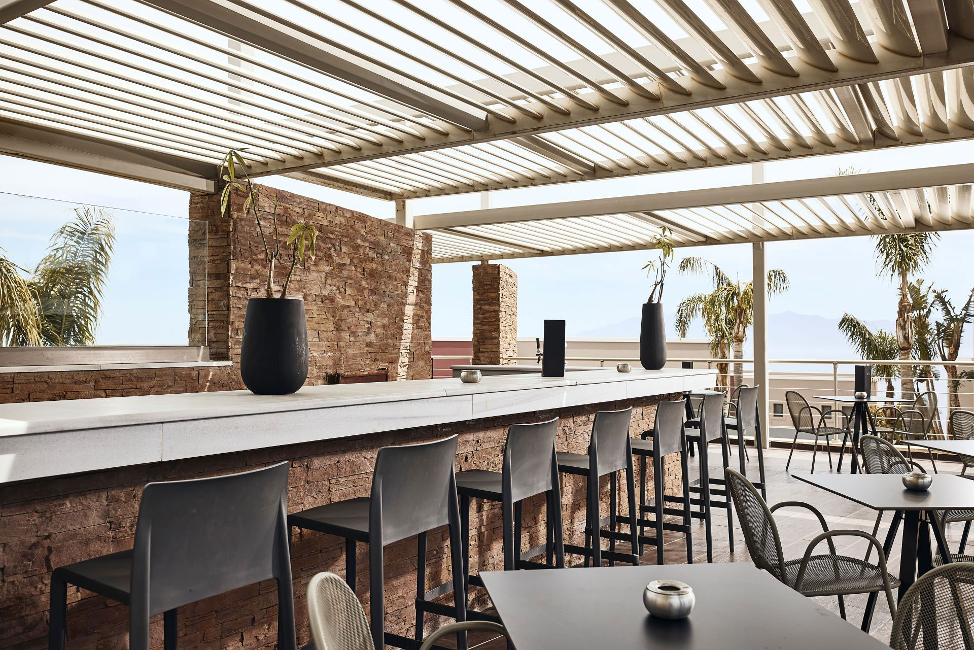 
Bar, tables and chairs